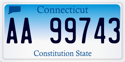 CT license plate AA99743