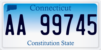 CT license plate AA99745