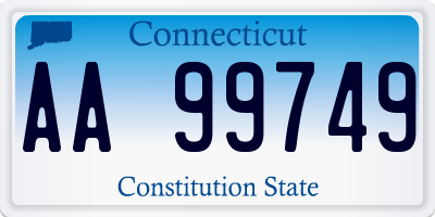 CT license plate AA99749