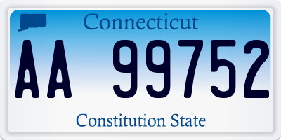 CT license plate AA99752