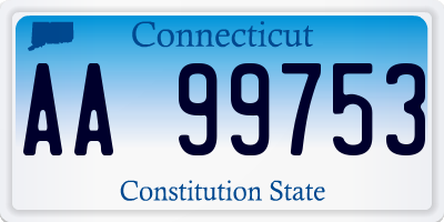 CT license plate AA99753