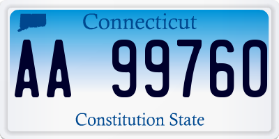 CT license plate AA99760