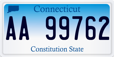 CT license plate AA99762