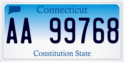 CT license plate AA99768