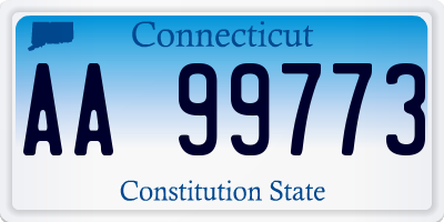 CT license plate AA99773