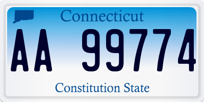 CT license plate AA99774