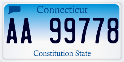 CT license plate AA99778