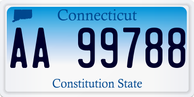 CT license plate AA99788