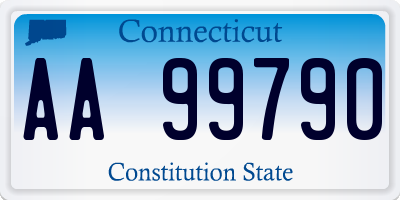 CT license plate AA99790