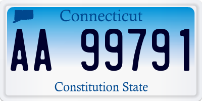 CT license plate AA99791