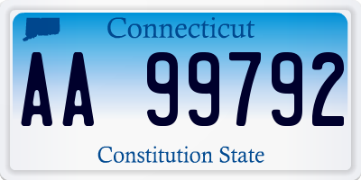 CT license plate AA99792