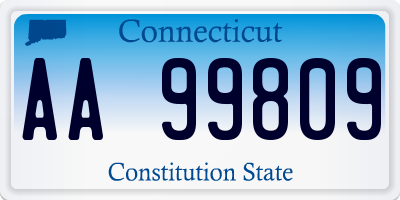 CT license plate AA99809