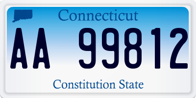 CT license plate AA99812