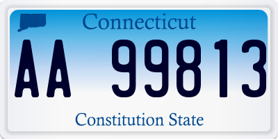 CT license plate AA99813