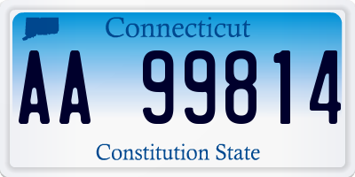 CT license plate AA99814