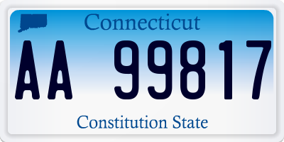 CT license plate AA99817