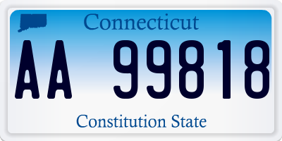 CT license plate AA99818