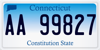 CT license plate AA99827