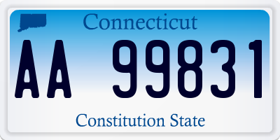 CT license plate AA99831