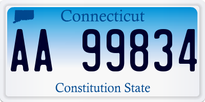 CT license plate AA99834