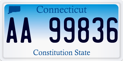 CT license plate AA99836