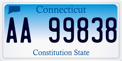 CT license plate AA99838