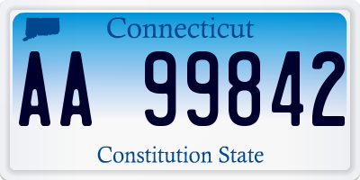 CT license plate AA99842