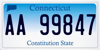 CT license plate AA99847