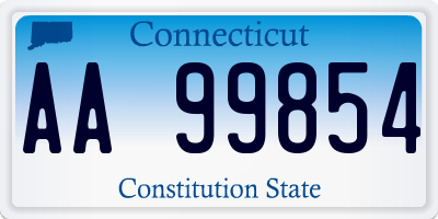 CT license plate AA99854