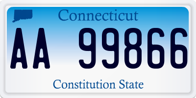 CT license plate AA99866