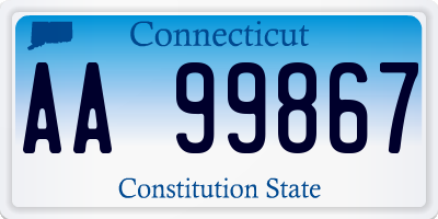 CT license plate AA99867