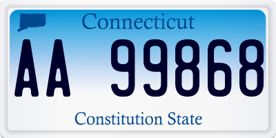 CT license plate AA99868