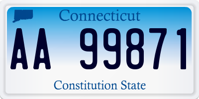 CT license plate AA99871