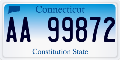 CT license plate AA99872