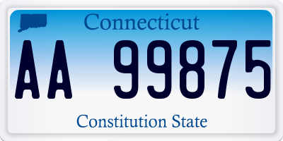 CT license plate AA99875