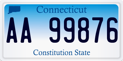 CT license plate AA99876