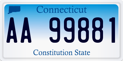 CT license plate AA99881