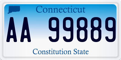 CT license plate AA99889