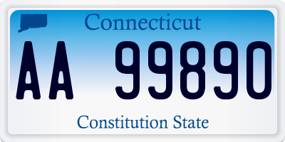 CT license plate AA99890