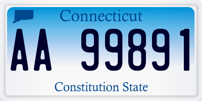 CT license plate AA99891