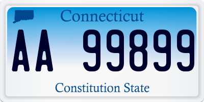 CT license plate AA99899