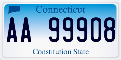 CT license plate AA99908