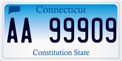CT license plate AA99909