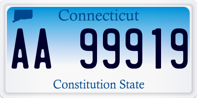 CT license plate AA99919