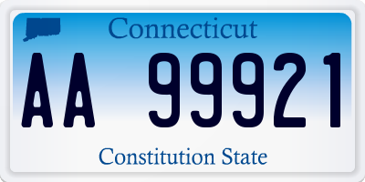 CT license plate AA99921