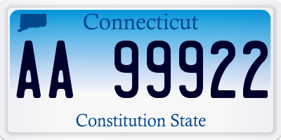 CT license plate AA99922