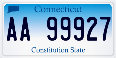 CT license plate AA99927