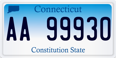 CT license plate AA99930