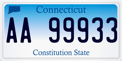 CT license plate AA99933