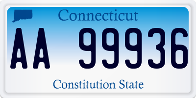 CT license plate AA99936